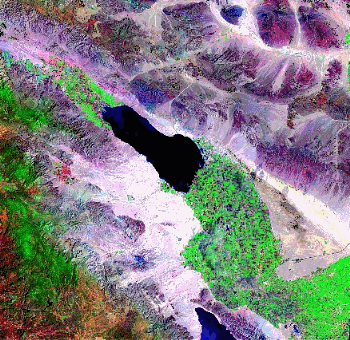 Satellite view of the Salton Sea Transboundary Watershed